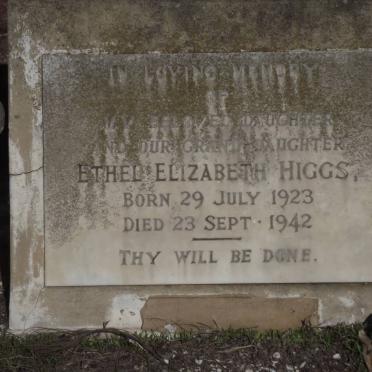 HIGGS Ethel Elizabeth 1923-1942