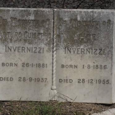 INVERNIZZI Arturo Guiseppe 1881-1937 &amp; Alice 1886-1955