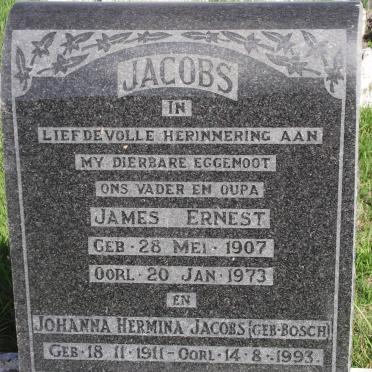 JACOBS James Ernest 1907-1973 &amp; Johanna Hermina BOSCH 1911-1993