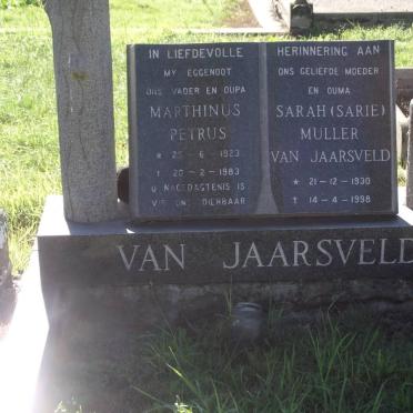 JAARSVELD Marthinus Petrus, van 1923-1983 &amp; Sarah Muller 1930-1998