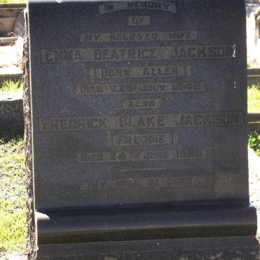 JACKSON Emma Beatrice ALLEN -1945 &amp; Frederick Blake -1950
