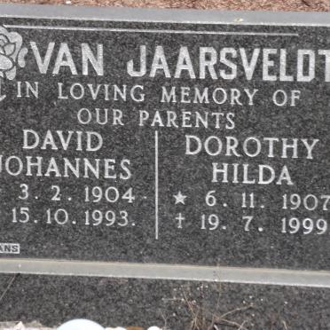JAARSVELDT David Johannes, van 1904-1993 &amp; Dorothy Hilda 1907-1999