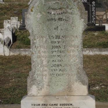 JENNER Arthur John 1878-1934 &amp; Frances Hendrina 1881-1930