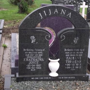 JIJANA Khathazwa Joyce 1927-1983 &amp; Zamani Thomas 1927-1992