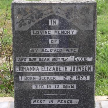 JOHNSON Johanna Elizabeth nee BECKER 1923-1956