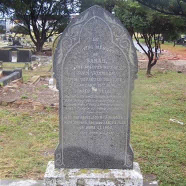JOHNSON Sarah -1885 &amp; John 1882-1900