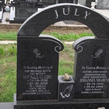 JULY Johannes Ndabeni 1930-2006 &amp; Nofikile Gladys 1936-2004