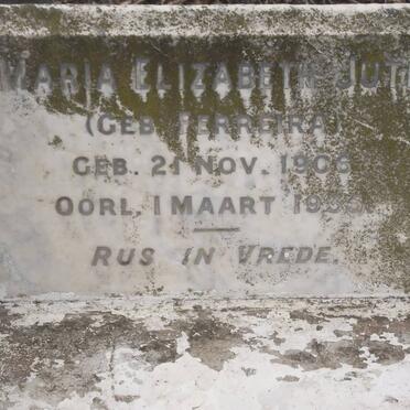 JUTE Maria Elizabeth nee FERREIRA 1906-1935