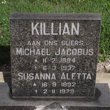 KILLIAN Michael Jacobus 1894-1937 &amp; Susanna Aletta 1892-1979