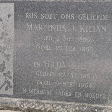 KILIAN Martinus J. 1886-1965 &amp; Hilda 1895-1964