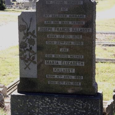 KILLASSY Joseph Francis 1879-1955 &amp; Maria Elizabeth 1890-1974