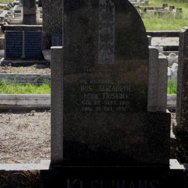 KLEINHANS Iris Elizabeth nee FRISKIN 1919-1957
