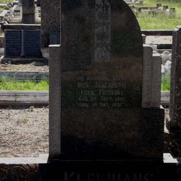 KLEINHANS Iris Elizabeth nee FRISKIN 1919-1957