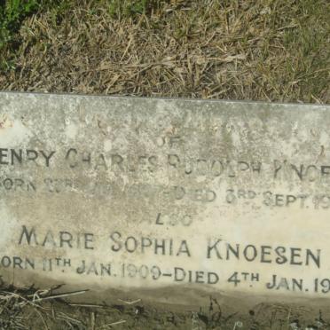 KNOESEN Henry Charles Rudolph 1907-1908 :: KNOESEN Marie Sophia 1909-1910