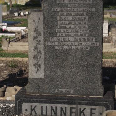 KUNNEKE Gert Renier 1878-1956 &amp; Florence Hendrina BELLIGAN 1897-1965