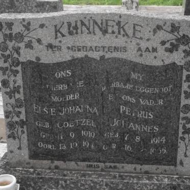 KUNNEKE Petrus Johannes 1914-1965 &amp; Elsie Johanna COETZEE 1919-1963
