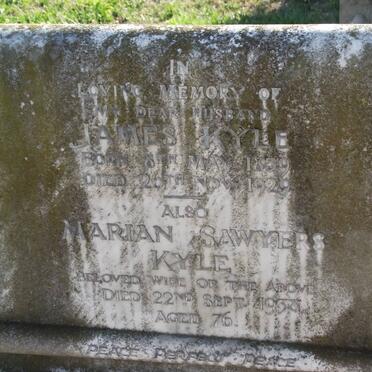 KYLE James 1859-1959 &amp; Marian Sawyers -1938