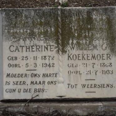 KOEKEMOER Willem G. 1868-1933 &amp; Annie Catherine 1872-1942