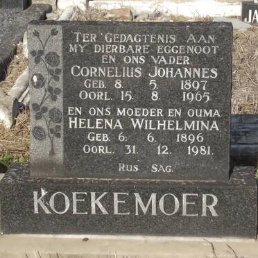 KOEKEMOER Cornelius Johannes 1897-1965 &amp; Helena Wilhelmina 1896-1981
