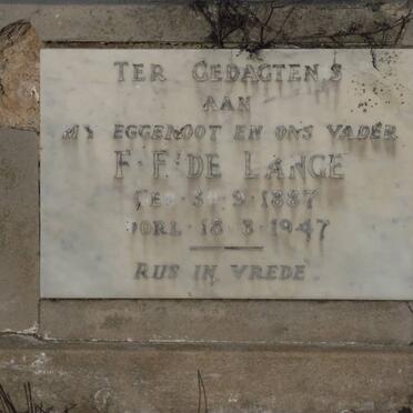 LANGE F.F., de 1887-1947