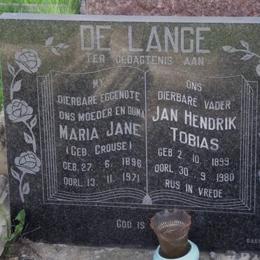 LANGE Maria Jane, de CROUSE 1896-1971 &amp; Jan Hendrik Tobias 1899-1980