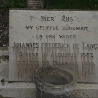 LANGE Johannes Frederick, de 1882-1953