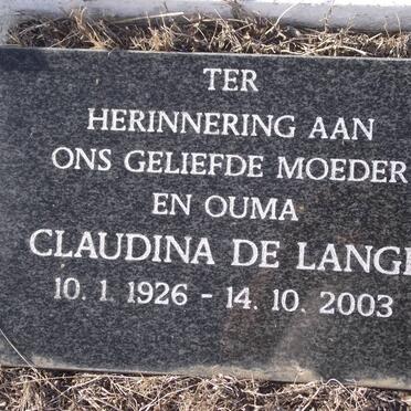 LANGE Claudina, de 1926-2003