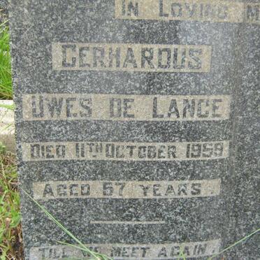 LANGE Gerhardus Uwes, de -1959