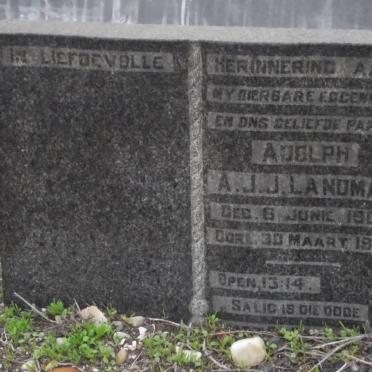 LANDMAN Adolph A.J.J. 1908-1962