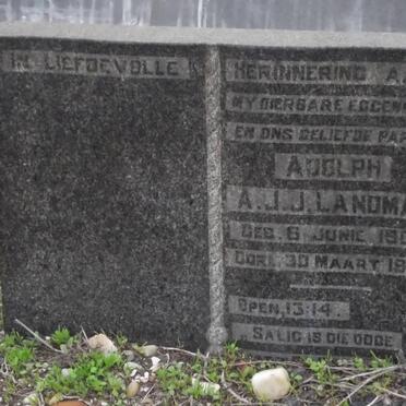 LANDMAN Adolph A.J.J. 1908-1962