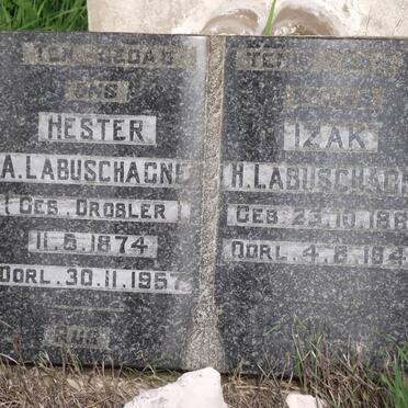 LABUSCHAGNE Izak H. 1867-1947 &amp; Hester A. GROBLER 1874-1957