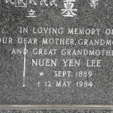 LEE Nuen Yen 1889-1984