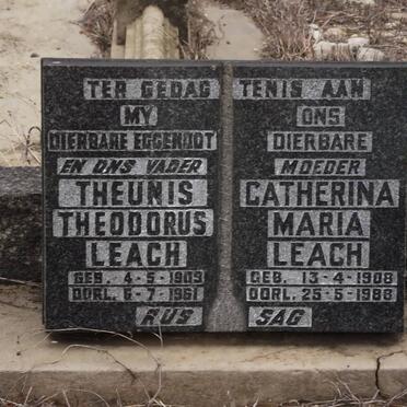 LEACH Theunis Theodorus 1909-1961 &amp; Catherina Maria 1908-1988