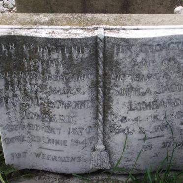 LOMBARD Martinus Johannes 1870-1947 &amp; Sophia Jacoba 1882-1958