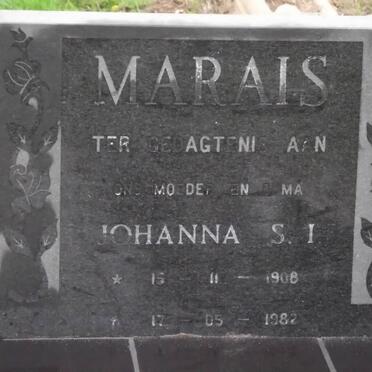 MARAIS Johanna S.I. 1908-1982