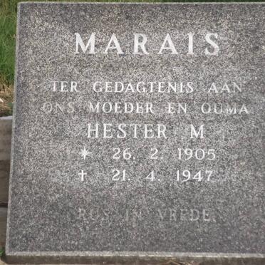 MARAIS Hester M. 1905-1947