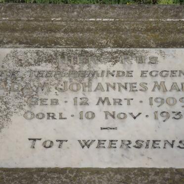 MARAIS Adam Johannes 1909-1939