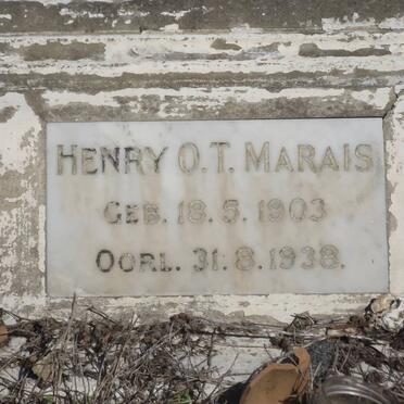 MARAIS Henry O.T. 1903-1938