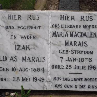 MARAIS Izak Lucas 1884-1949 &amp; Maria Magdalena STRYDOM 1886-1964