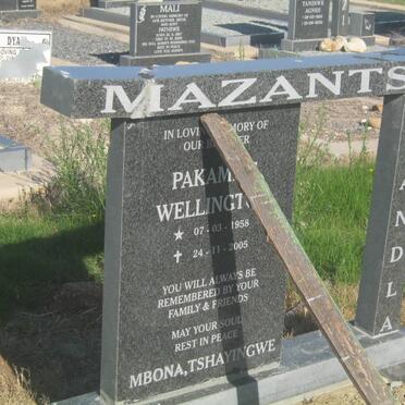 MAZANTSI Pakamise Wellington 1958-2005