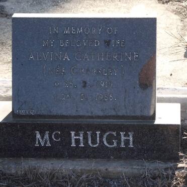 Mc HUGH Alvina Catherine nee CHARSLEY 1919-1985