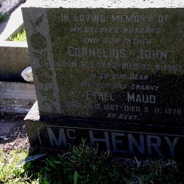 Mc HENRY Cornelius John 1883-1963 &amp; Ethel Maud 1887-1970