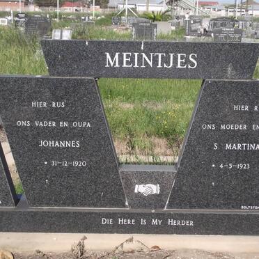 MEINTJES Johannes 1920-  &amp; S. Martina 1923- 