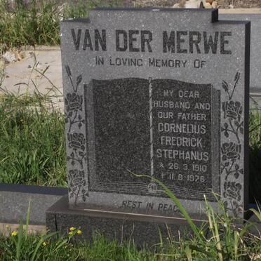 MERWE Cornelius Frederick Stephanus, van der 1910-1976