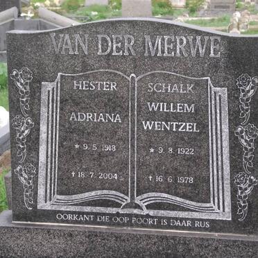 MERWE Hester Adriana, van der 1918-2004 &amp; Schalk Willem Wentzel 1922-1978
