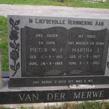 MERWE Pieter W.A., van der 1910-1985 &amp; Martha J. 1907-1983