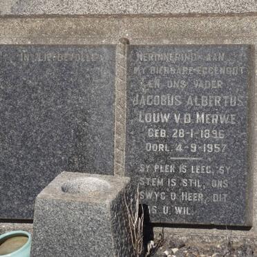 MERWE Jacobus Albertus Louw, v.d. 1896-1957