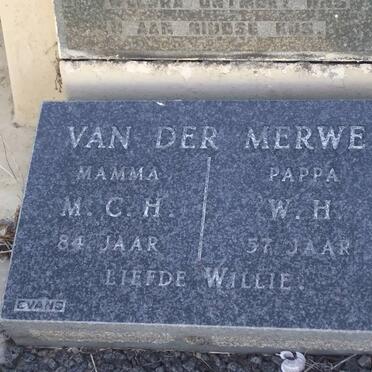 MERWE M.C.H., van der &amp; W.H. 