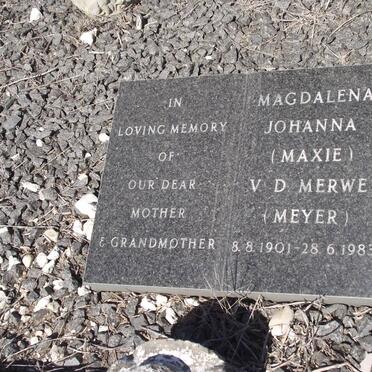 MERWE Magdalena Johanna, v.d. nee MEYER 1901-1983