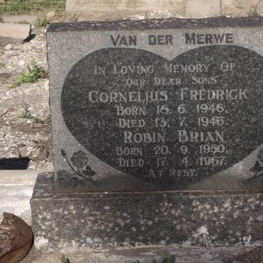MERWE Cornelius Frederick, van der 1946-1946 :: MERWE Robin Brian, van der 1950-1967